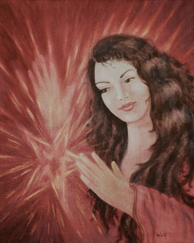 magical woman  manifesting a star